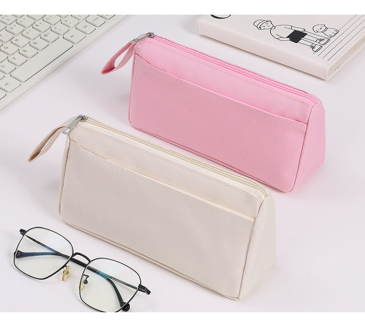 Cross-Border Pencil Bag with Printed Logo, Portable Stationery Bag for Primary and Secondary School Students, Practical and Durable Advertising Pencil Case Oxford Cloth