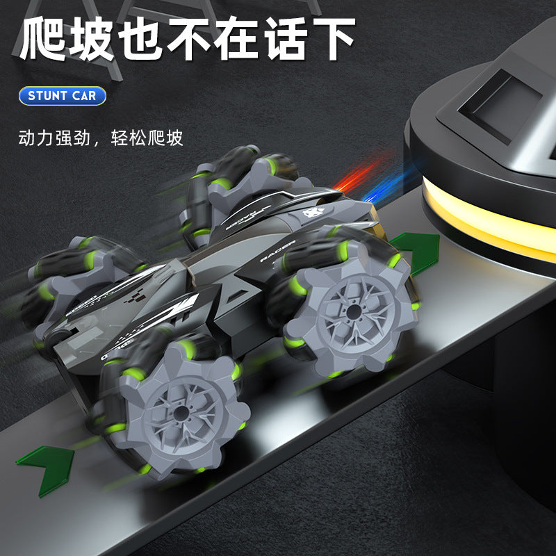 Cross-Border 2.4g Double-Sided Remote Control Car with Gesture Sensing, Stunt Four-Wheel Drive, Drifting, Rolling, Rotating, Climbing Car Toy for Boys