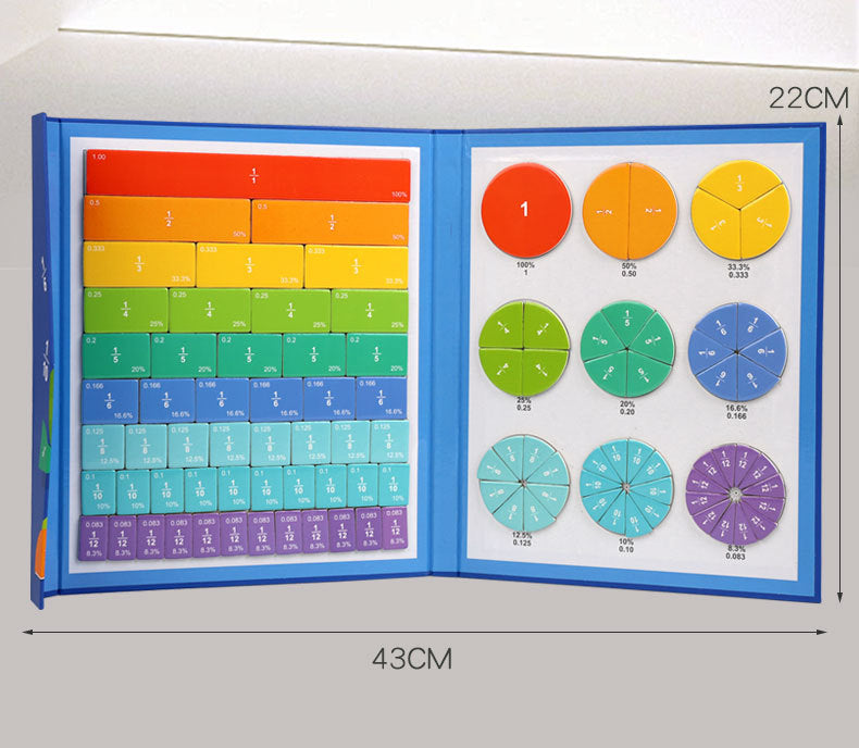 Magnetic Fraction Disk Demonstrator Numerator and Denominator Cognitive Addition and Subtraction Operation Third Grade Primary School Mathematics Teaching Aids Toys