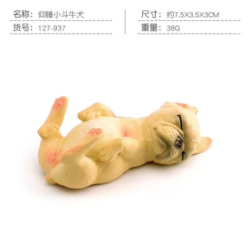 Cross-border Children's Cognitive Simulation Pet Dog Model Sleeping Posture French Bulldog Chai Dog Decorative Ornament Toy