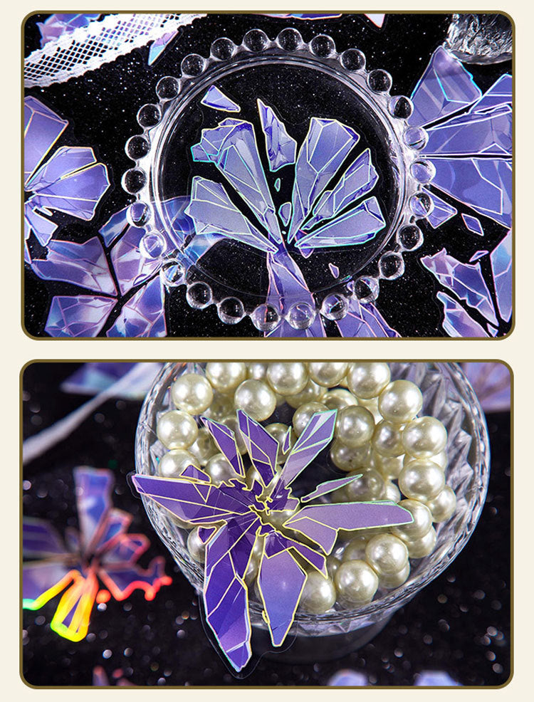 Pet Sticker Pack Crystal Story Series Crystal Ore Silver Hot Stamping Die-Cut Journal Decoration Stickers Cross-Border