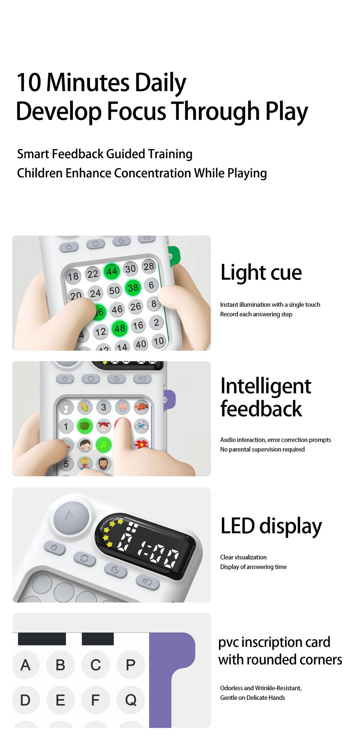English version of Schulte tablet computer concentration training machine children's early education puzzle visual hearing students focus