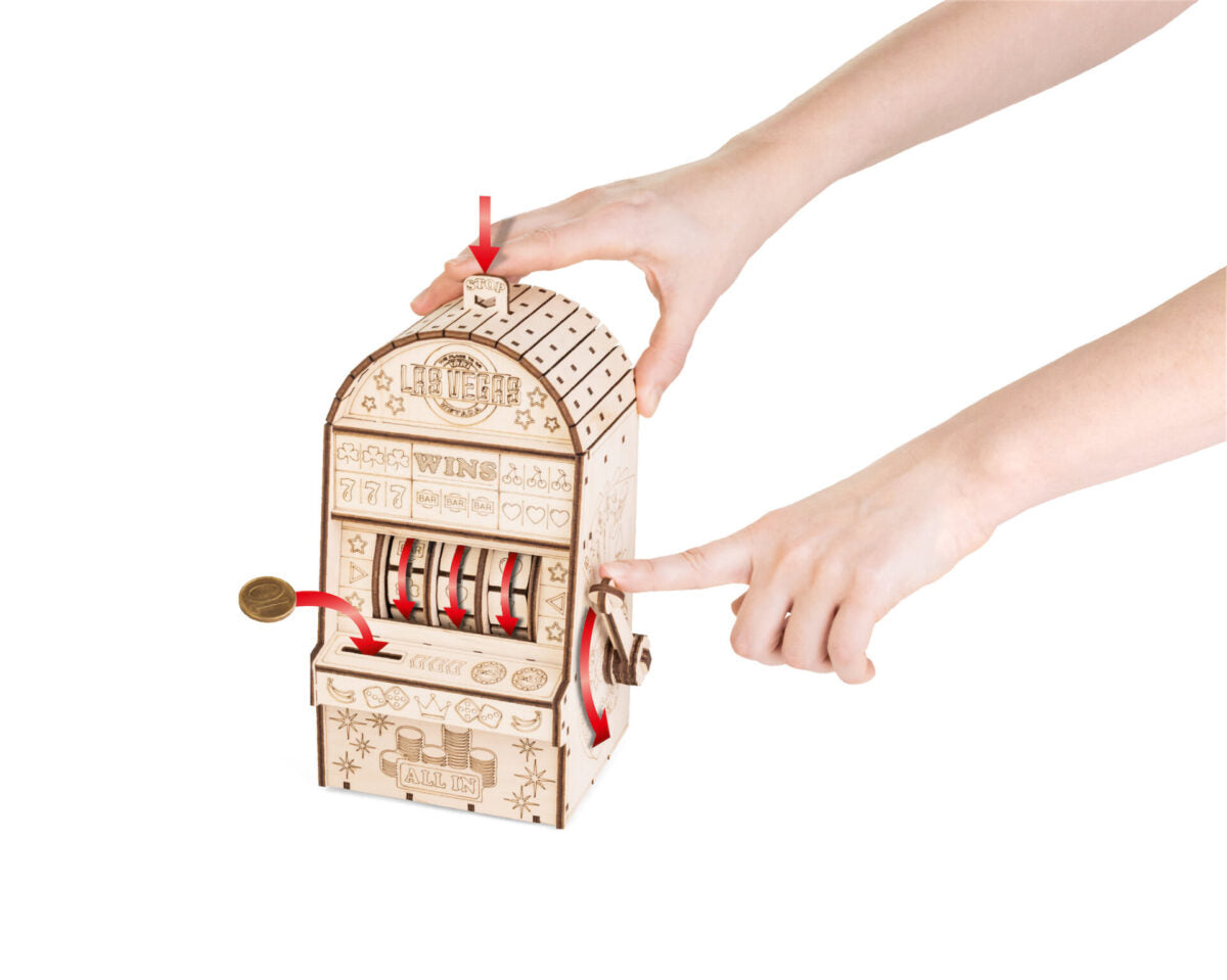 One-Armed Bandit — Mechanical Wooden Model, 179 Pieces