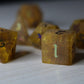 Orange Halloween Pumpkin Inked Lightning Cracked Glass DND Dice Set