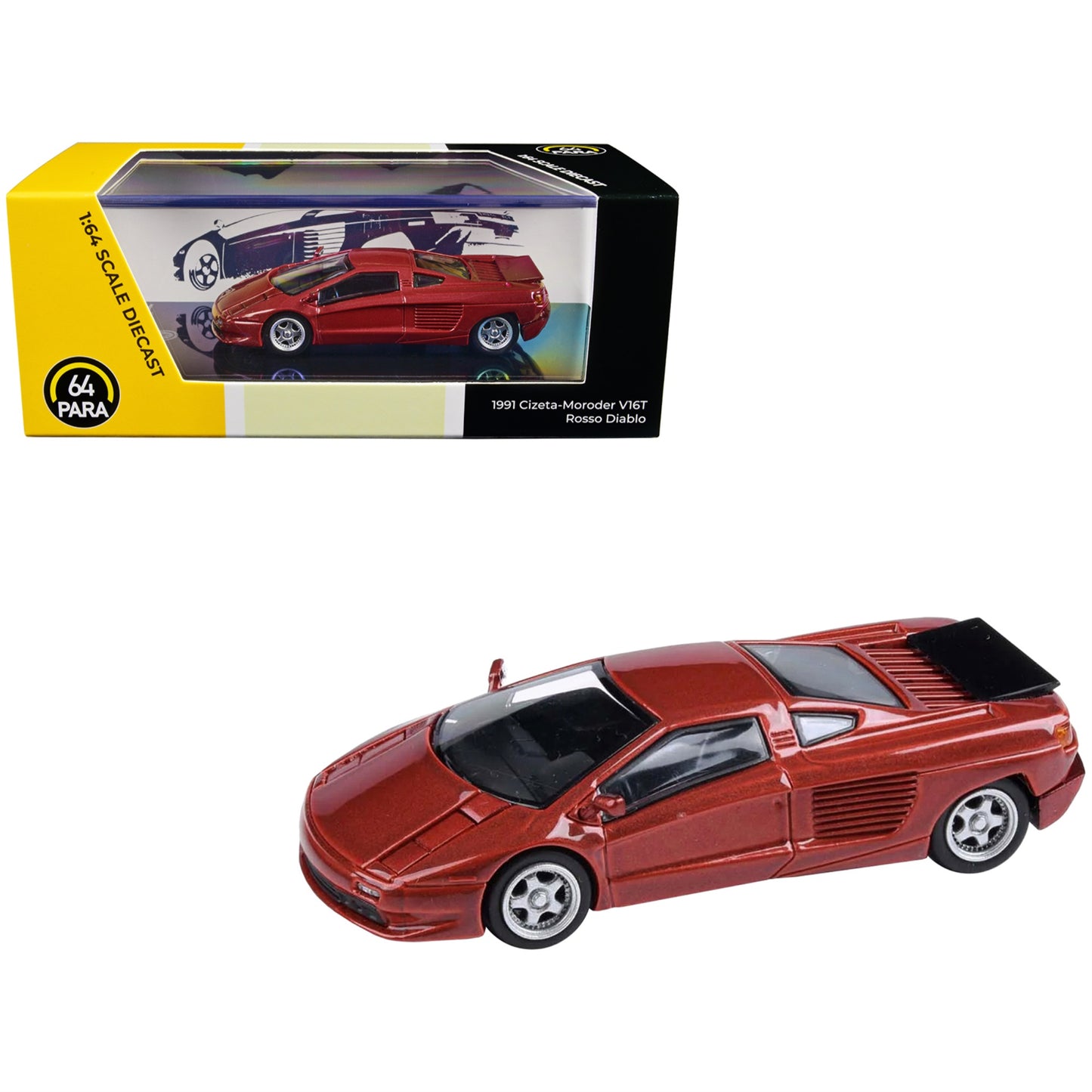 1991 Cizeta V16T Rosso Diablo Red Metallic 1/64 Diecast Model Car By Paragon Models