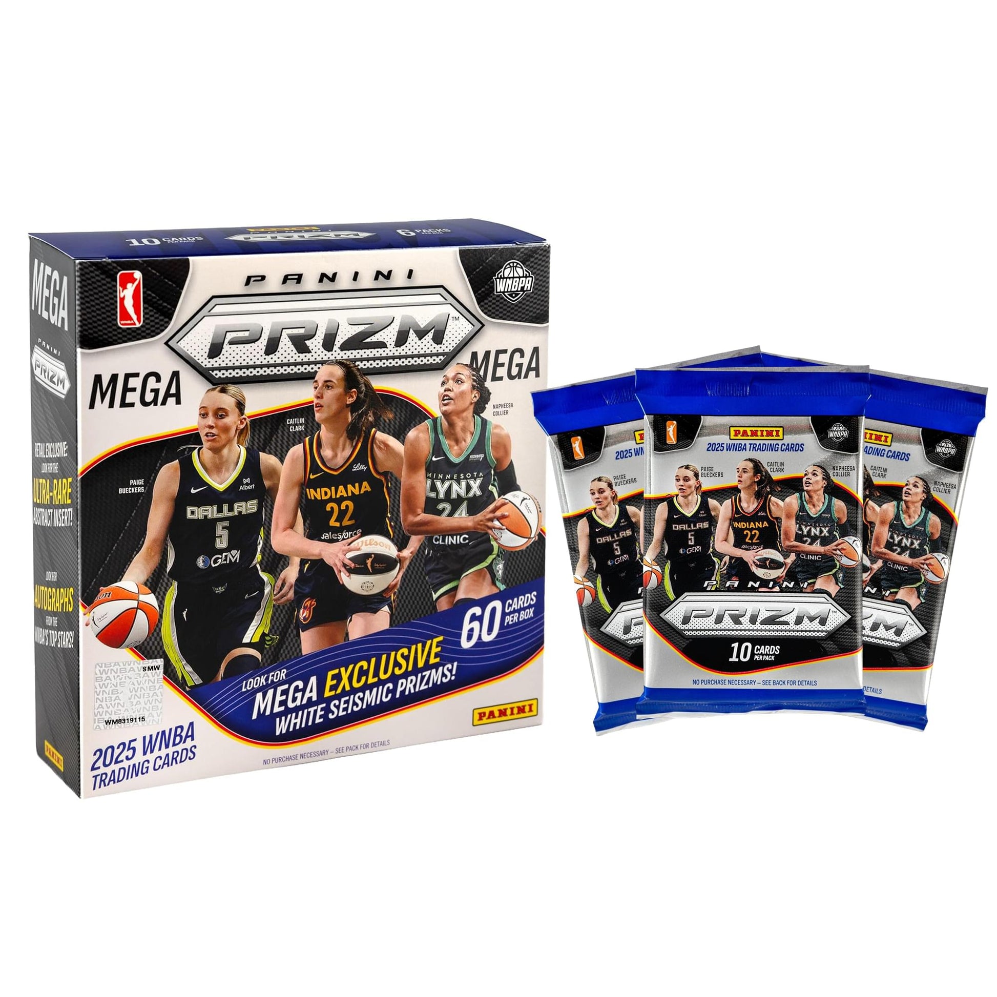 WNBA 2025 Panini Prizm Basketball Mega Box | 6 Packs