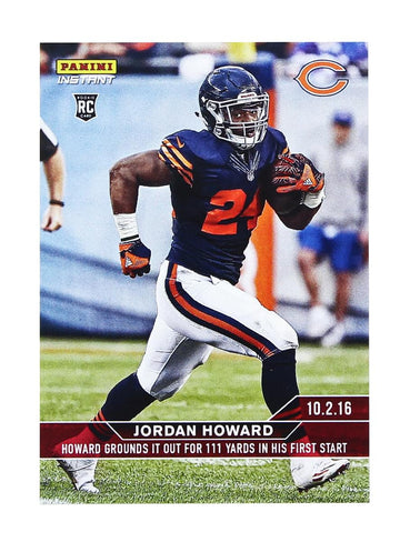 Chicago Bears Jordan Howard 2016 Panini Instant Nfl Rookie Card #73