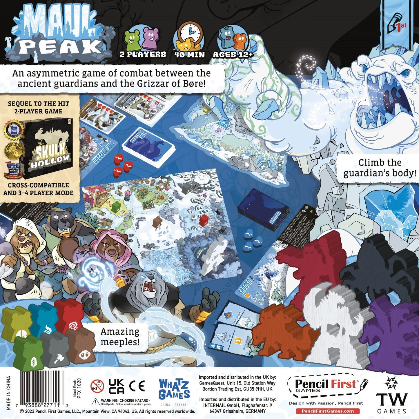 Pencil First Games Maul Peak Board Game – An Asymmetric Tactics Game Of Giant Guardians And Fierce Bears By Pencil First Games For 2 Players