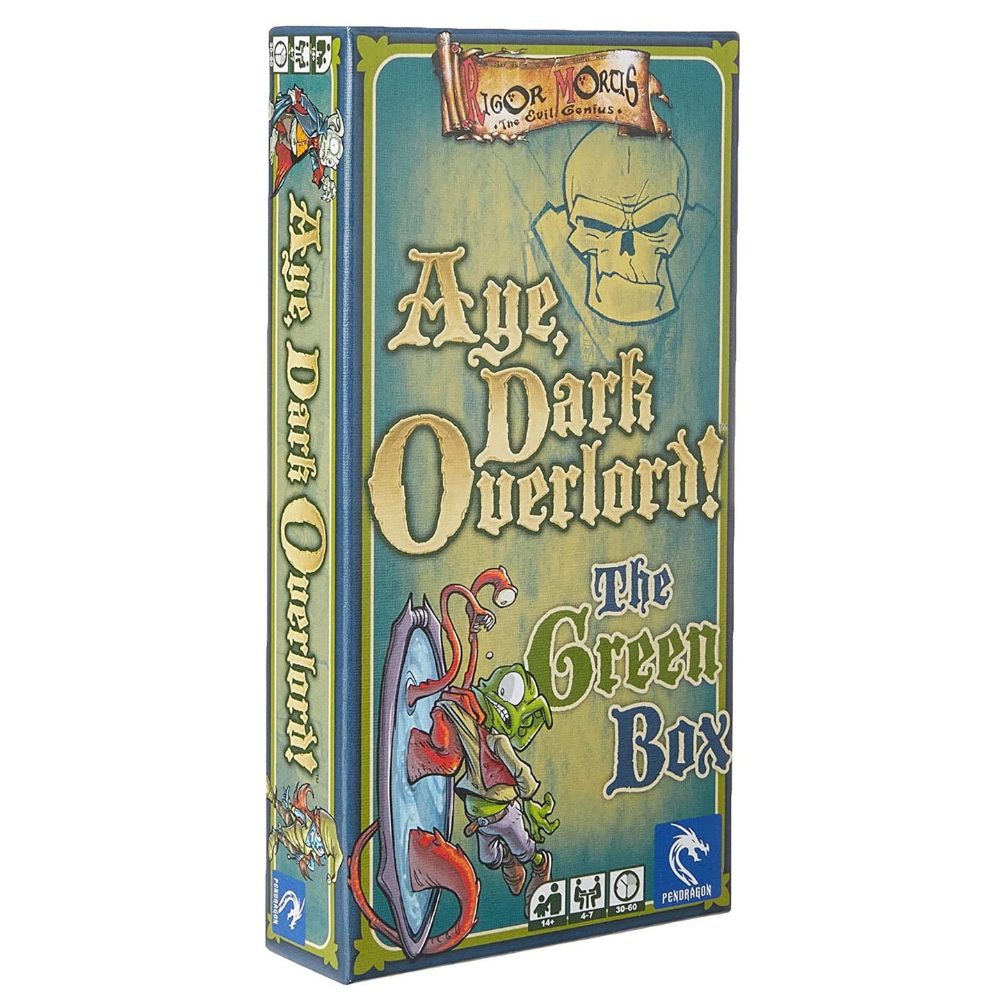 Pendragon Aye, Dark Overlord! Card Game - Fantasy Party Game for 4-7 Players, Green Box, Cardboard, Model FFGST11, Ages 14+