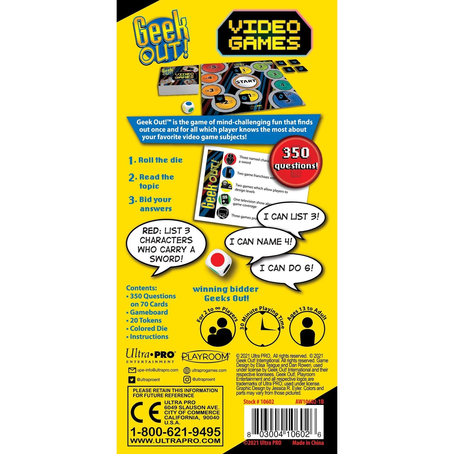 Playroom Entertainment Geek Out! Video Game - Trivia Game For Friends And Family, The Game For Gamers! Fast Paced Card Game, Geek Out Against Friends And See Who Knows The Most About Video Games