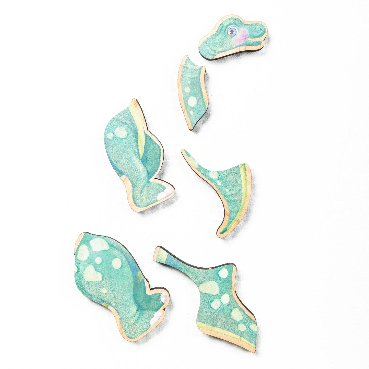 Dinosaur Magnetic Wooden Puzzle Set with Cotton Bag | Made in the USA 🇺🇸