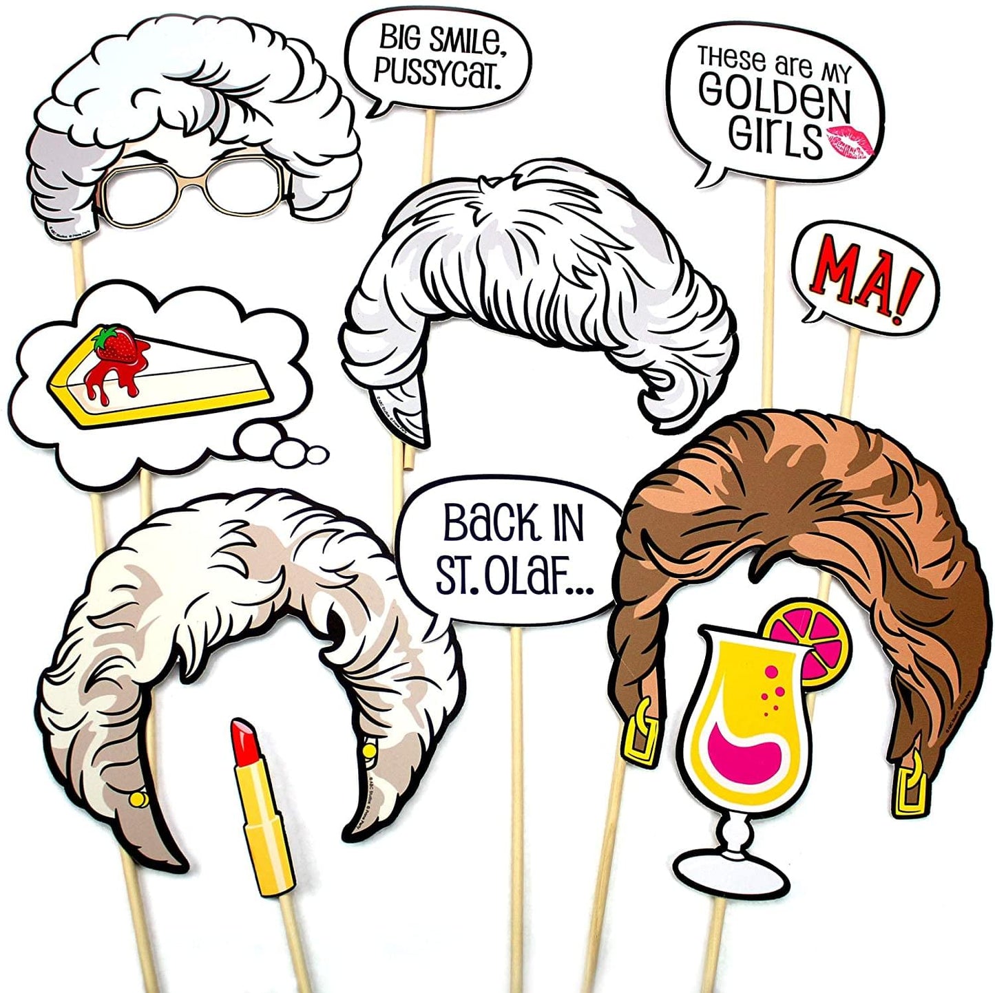 The Golden Girls Party Photo Props | Set Of 11