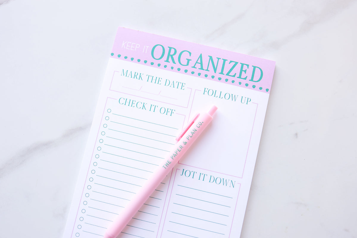 Keep it Organized Notepad & Pen - 2 piece set