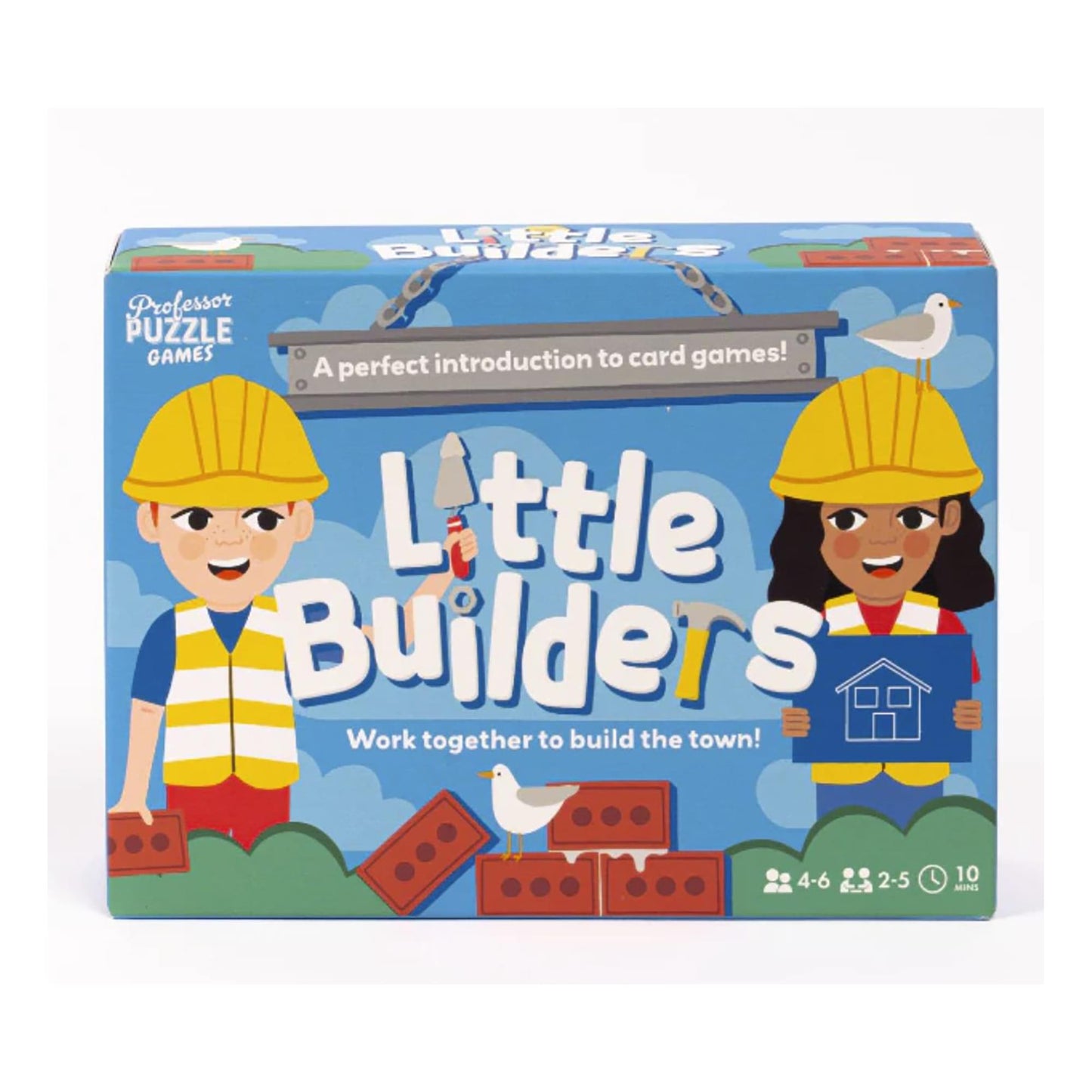 Professor PUZZLE Little Builders Game - Blue Cardstock, One Size, Model CSGBUILDERS - Work Together to Build The Town!