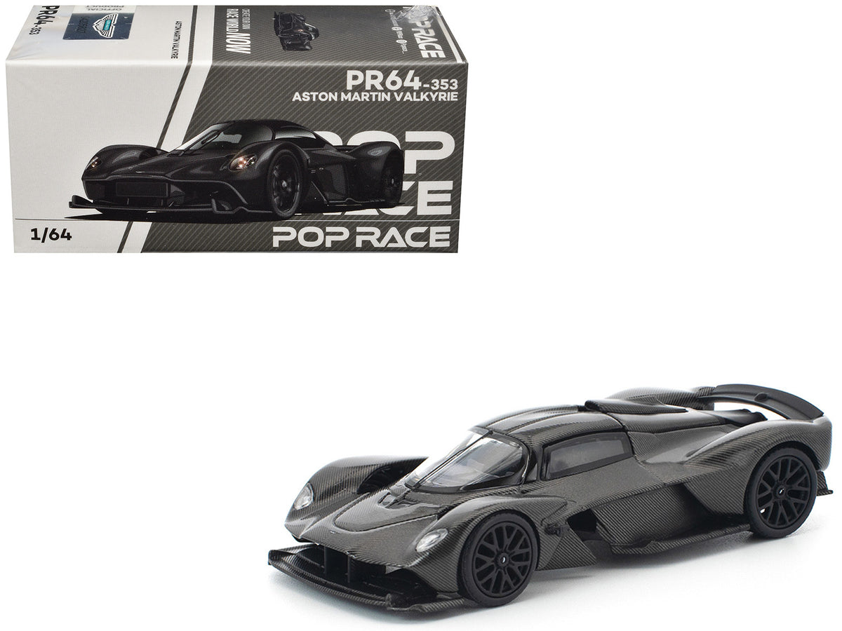Aston Martin Valkyrie Carbon Fiber 1/64 Diecast Model Car by Pop Race