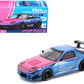 Mazda RX7 (FC3S) RE Amemiya RHD (Right Hand Drive) Blue Chrome with Pink Hood inchStreet 7 Chromeinch 1/64 Diecast Model Car by Pop Race