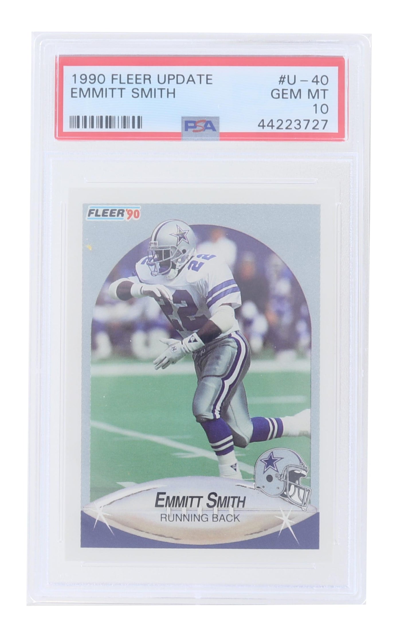 Nfl 1990 Fleer Update #U-40 Emmitt Smith Rc Hof Psa 10