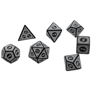Magic Flame - White - 7 Piece DnD Dice Set | Acrylic RPG Gaming Dice