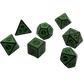 Magic Flame - Green - 7 Piece DnD Dice Set | Acrylic RPG Gaming Dice