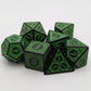Magic Flame - Green - 7 Piece DnD Dice Set | Acrylic RPG Gaming Dice