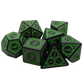 Magic Flame - Green - 7 Piece DnD Dice Set | Acrylic RPG Gaming Dice