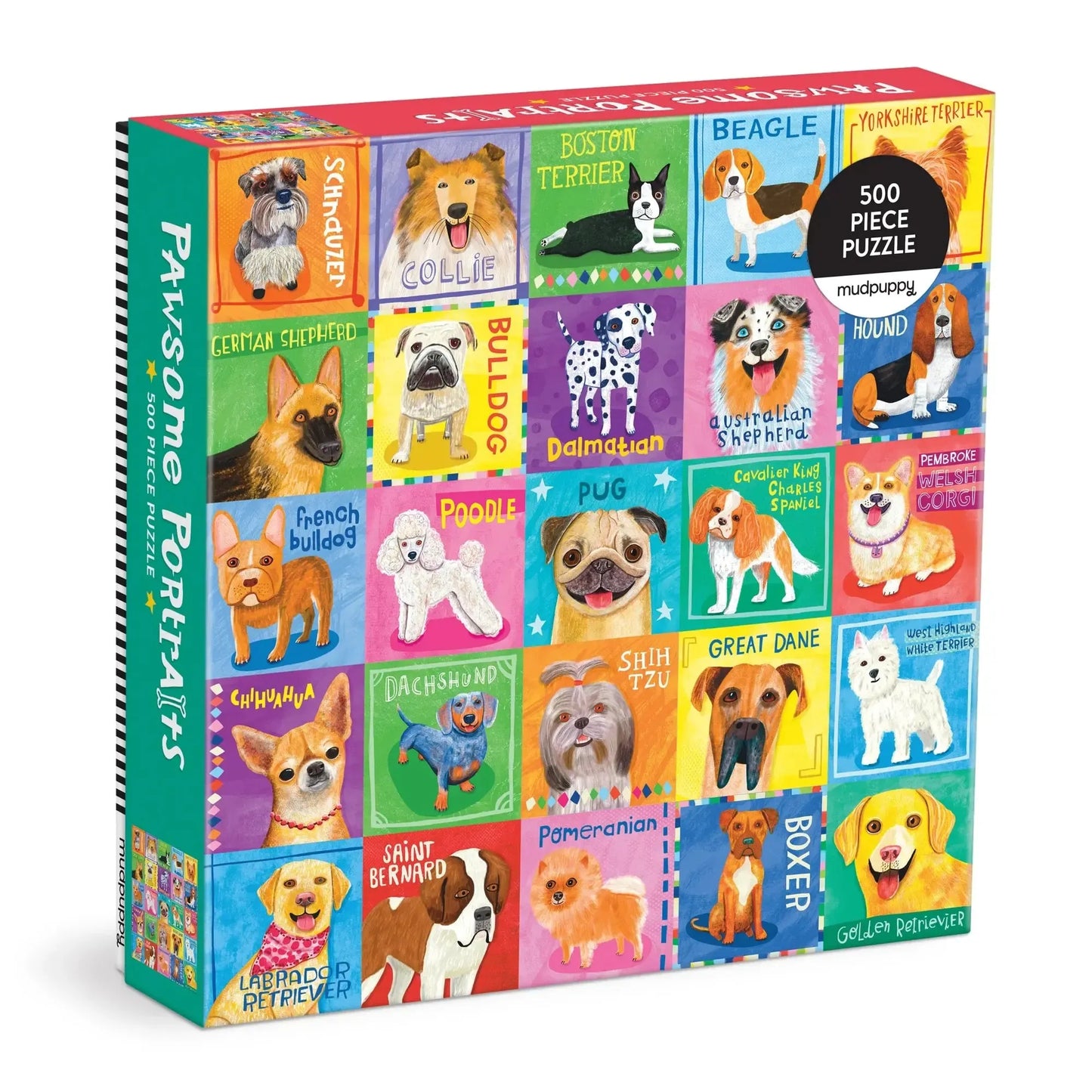 Pawsome Portraits 500 Piece Jigsaw Puzzle Mudpuppy