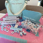 American Mahjong Set 166 Tiles Bundle - Green Bag Pink Mat 2-color blue tiles