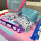 All In One - Mahjong Bundle - American Mahjong Set 166 2-Color Tiles - Blue & Pink Bag