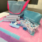 All In One - Mahjong Bundle - American Mahjong Set 166 2-Color Tiles - Blue & Pink Bag