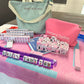 Two color Pink 166-Tiles Mahjong Bundle - American Mahjong Mat Rack Tote