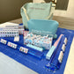 American Mahjong Set 166 Tiles Bundle - Green Bag Blue Mat 2-color blue tiles