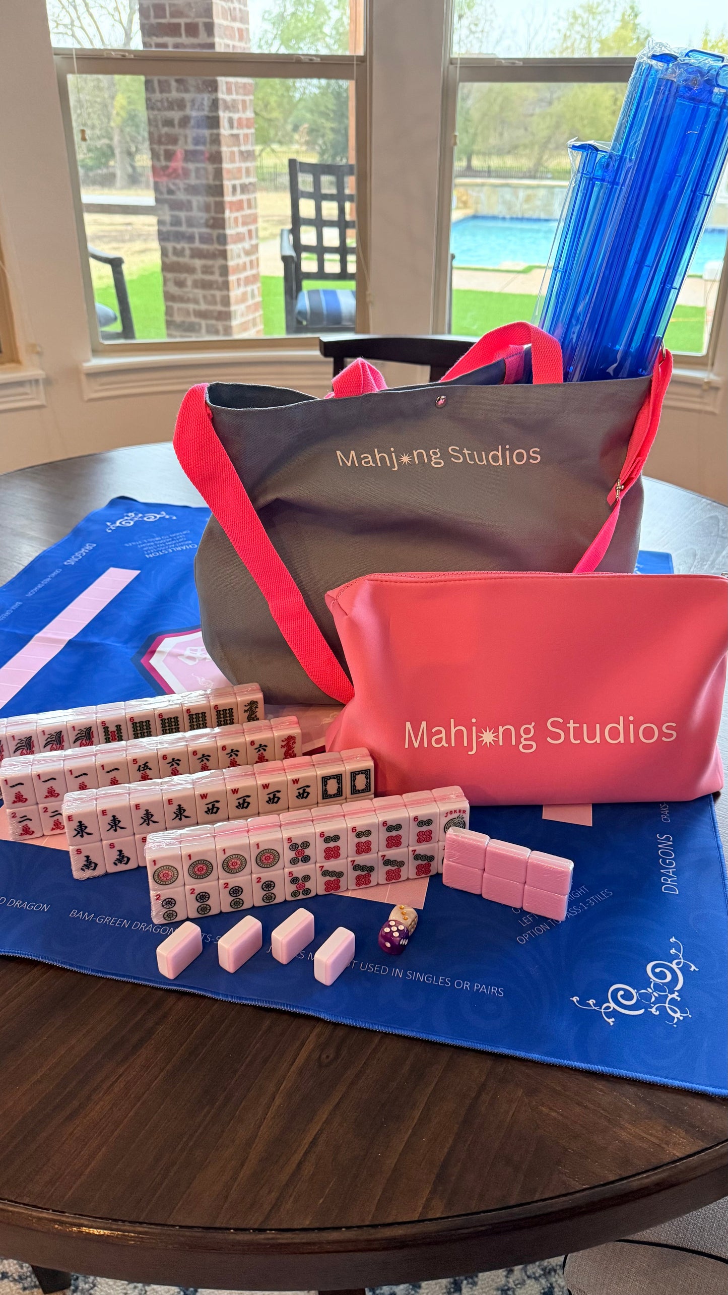 All In One - Mahjong Bundle - American Mahjong Set 166 2-Color Tiles - Pink
