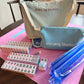 American Mahjong Set 166 Tiles Bundle - Green Bag Pink Mat 2-color blue tiles
