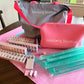All In One - Mahjong Bundle - American Mahjong Set 166 2-Color Tiles - Pink Tiles and Mat