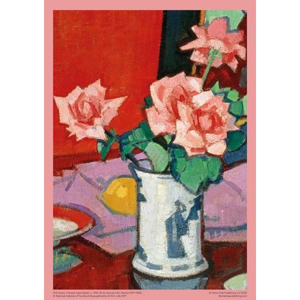 Pink Roses, Chinese Vase by Samuel Peploe 1000 Piece Jigsaw Puzzle Flame Tree