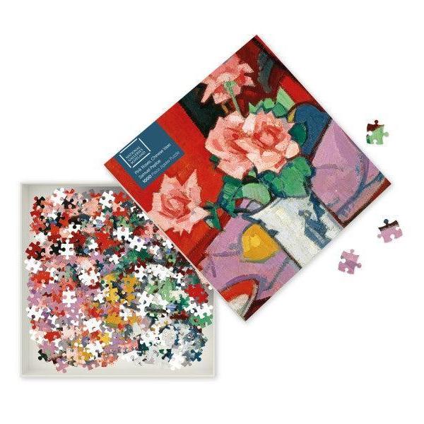 Pink Roses, Chinese Vase by Samuel Peploe 1000 Piece Jigsaw Puzzle Flame Tree