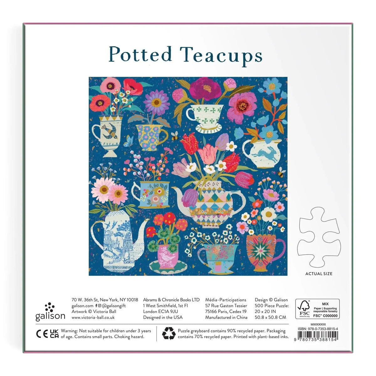 Potted Teacups 500 Piece Jigsaw Puzzle Galison