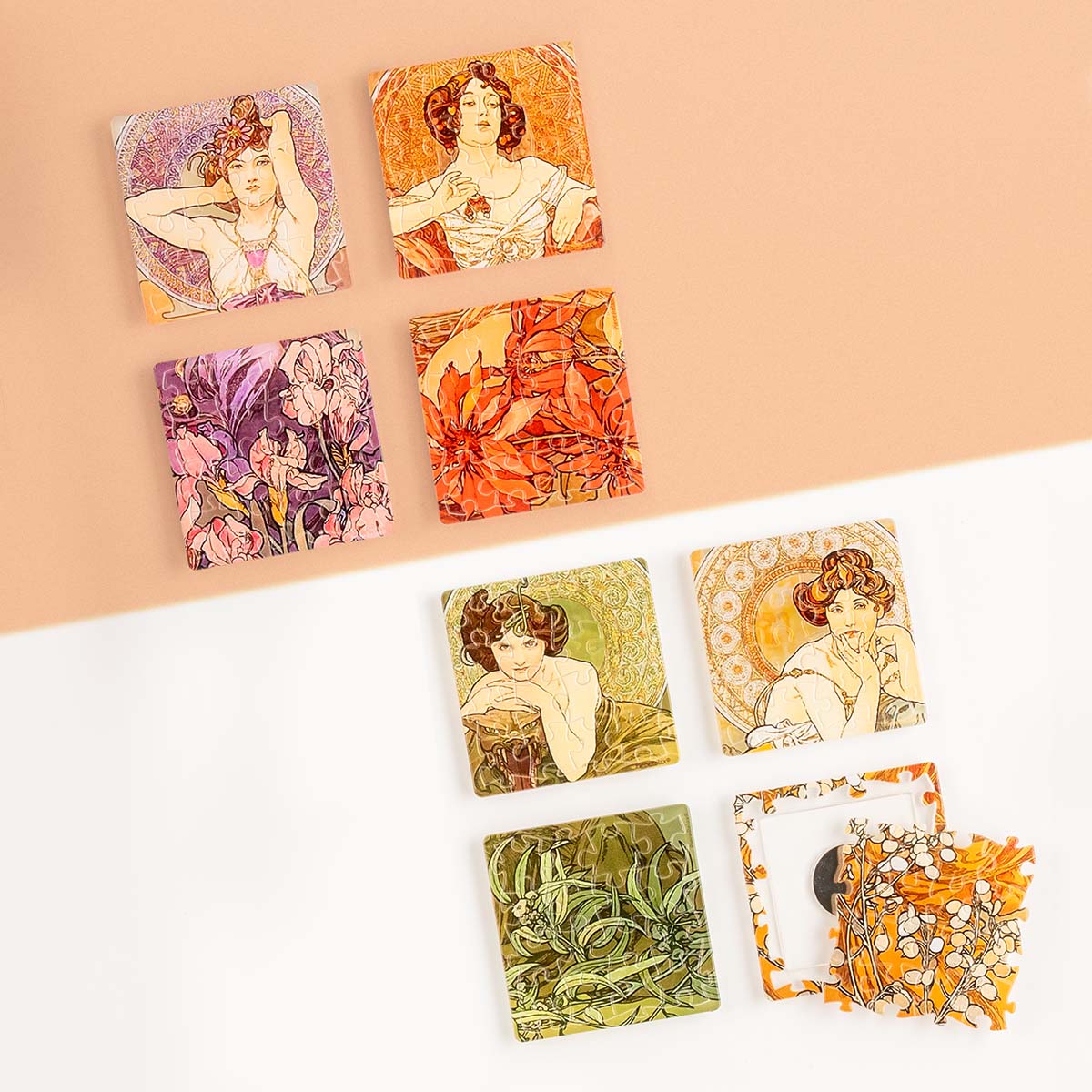 Precious Stones Tile Magnet Set 128 Piece 3D Plastic Jigsaw Puzzle PieceRelax