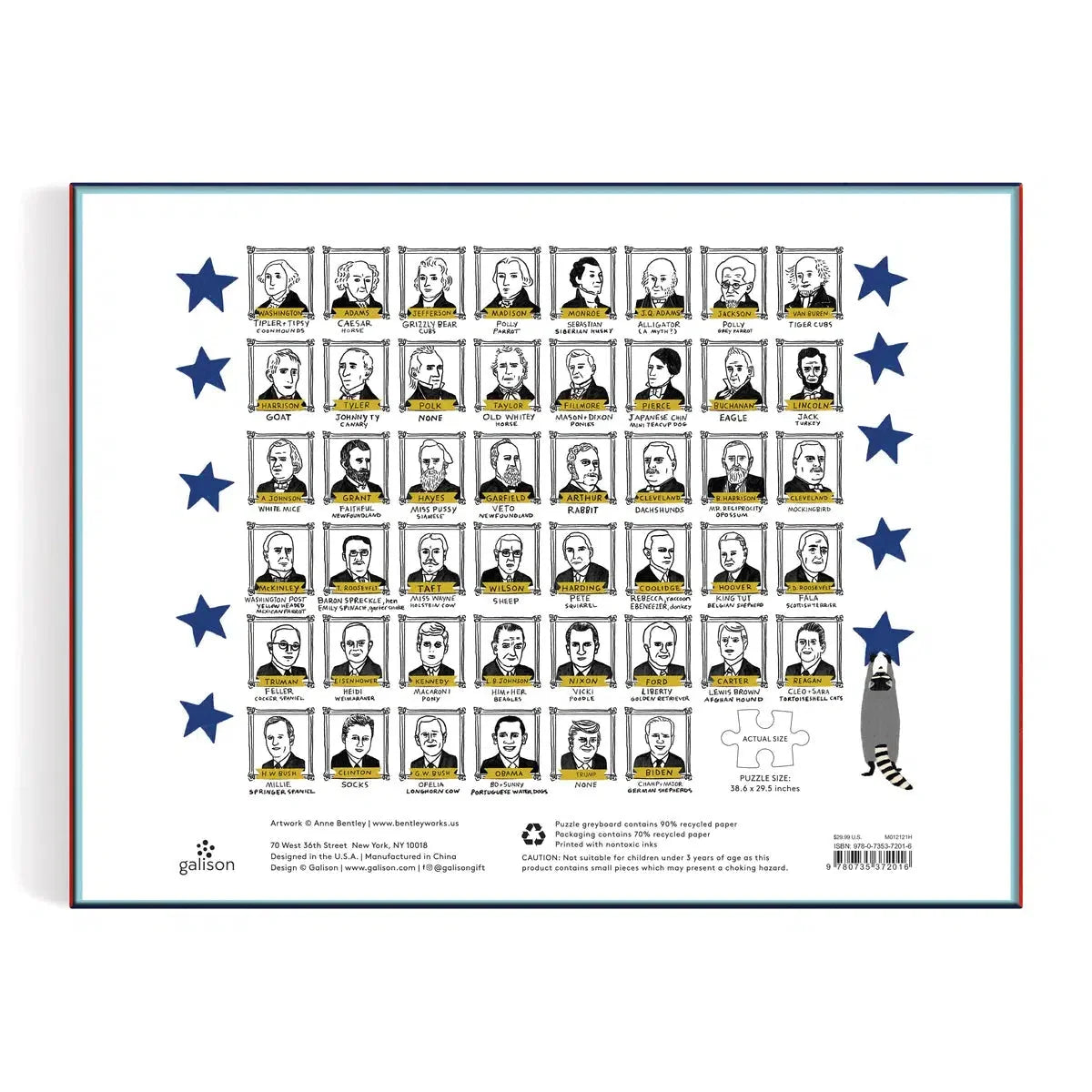 Presidents' Pets 2000 Piece Jigsaw Puzzle Galison