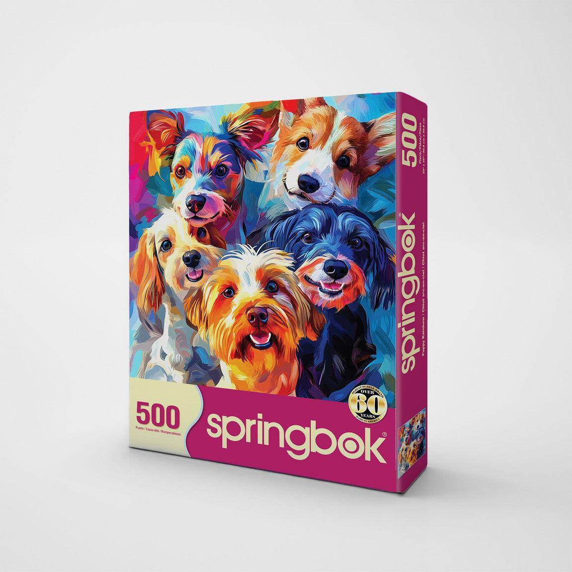 Puppy Rainbow 500 Piece Jigsaw Puzzle Springbok