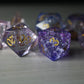 Purple Cloud Forge Fire Glass DND Dice Set