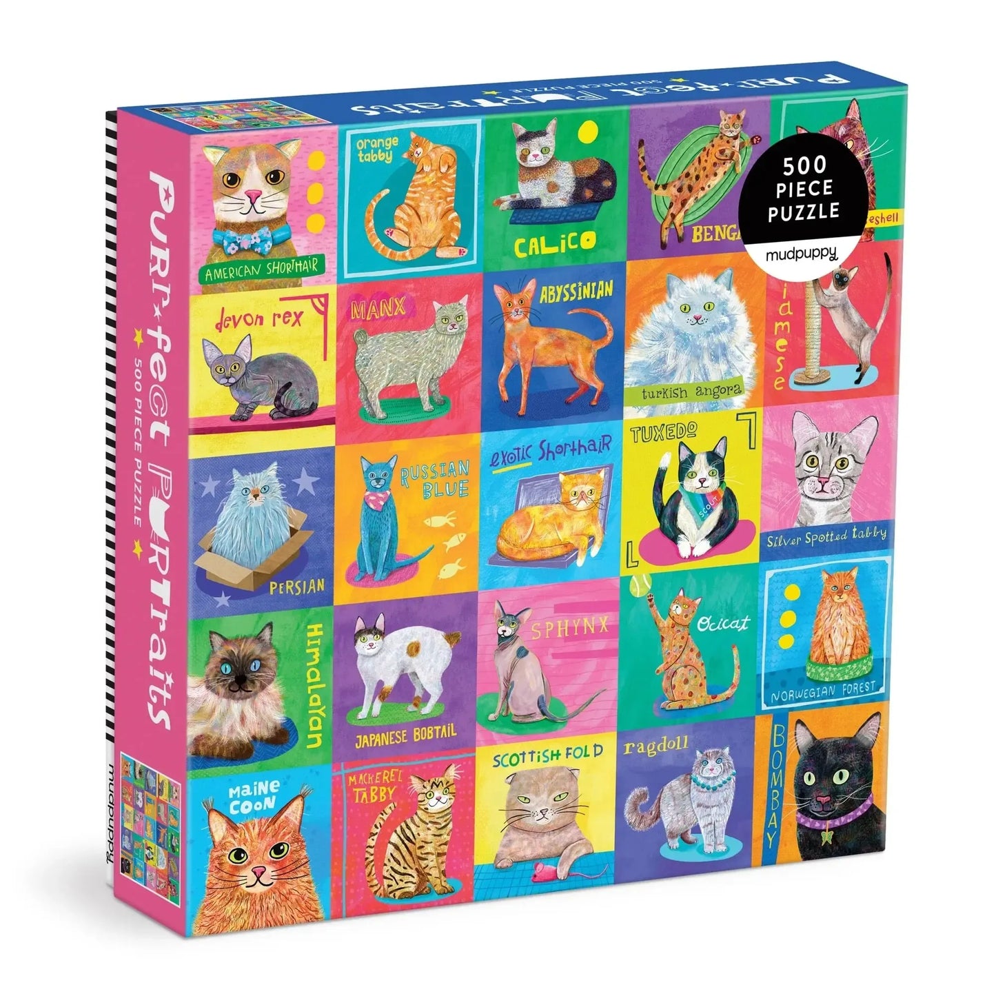 Purr-fect Portraits 500 Piece Jigsaw Puzzle Mudpuppy