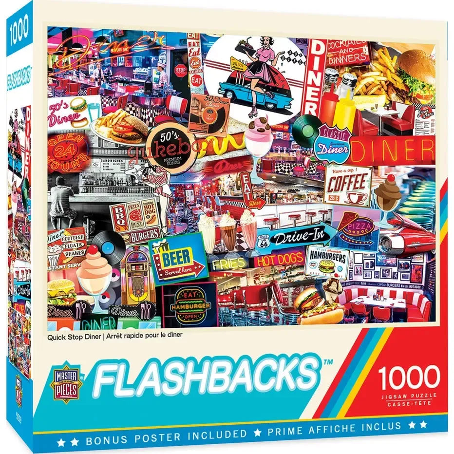 Quick Stop Diner Flashbacks 1000 Piece Jigsaw Puzzle MasterPieces