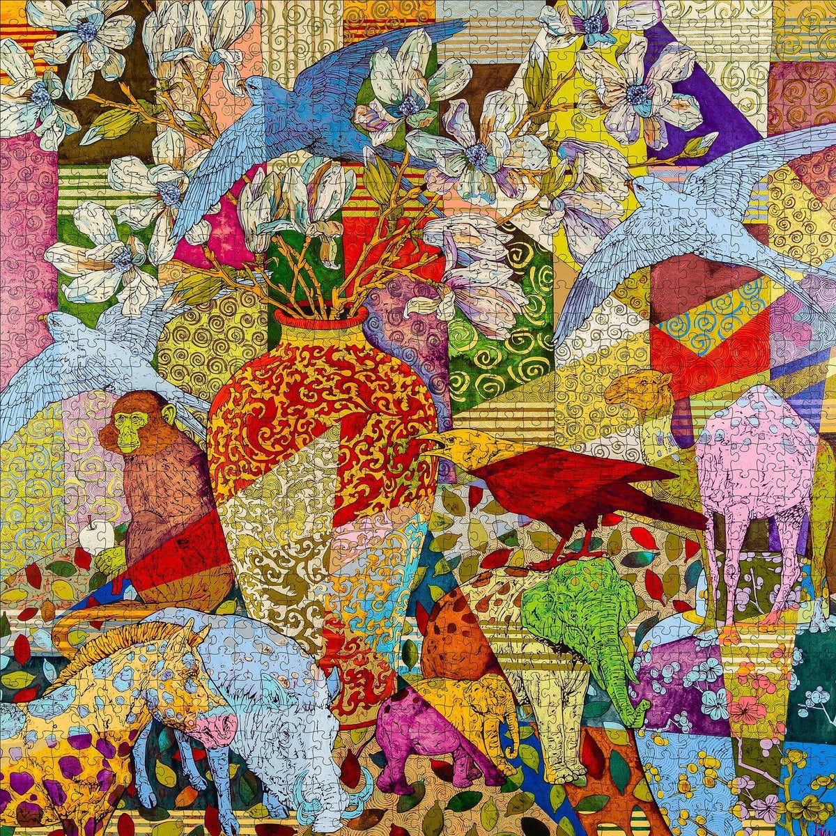 Quilt 1000 Piece Jigsaw Puzzle Pomegranate