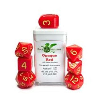 Role 4 Initiative Poly Set - Opaque Red W/Yellow And Arch'D4 (7)