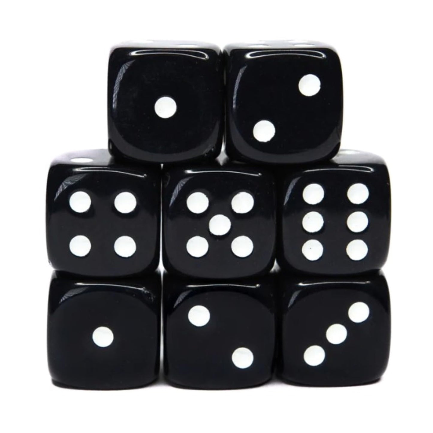 Role 4 Initiative D6 18Mm Opaque Black W/White (12)