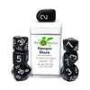Role 4 Initiative R4I Dice w/ Arch'd4: Opaque - Black w/ White (7)