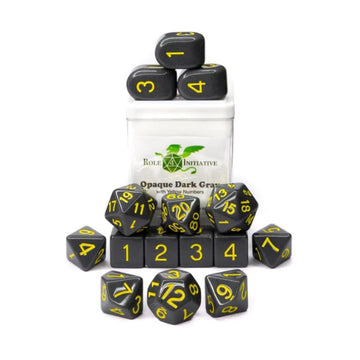 Role 4 Initiative Poly Set - Opaque Black W/Gold And Arch'D4 (15)