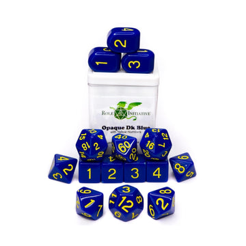 Role 4 Initiative Poly Set - Opaque Dark Blue W/Gold And Arch'D4 (15)