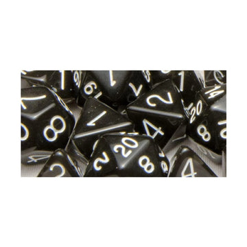 Role 4 Initiative Polyhedral Dice - Translucent Black W/White, Arch'D4 (7)